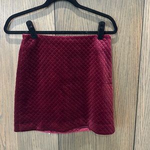 & Other Stories Velvet burgundy skirt